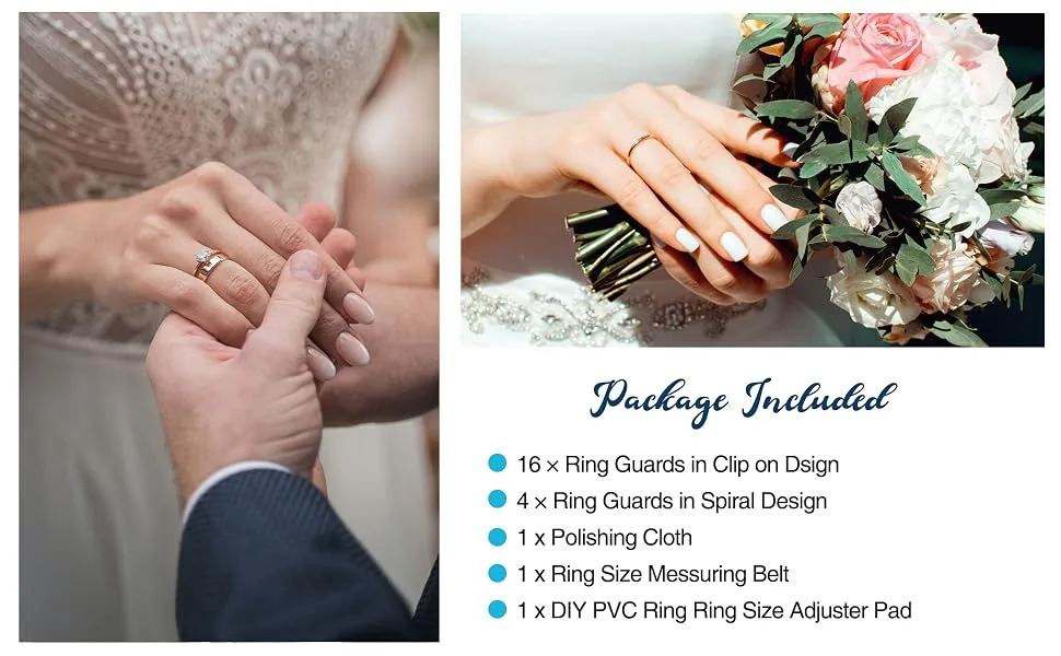Ring Size Adjuster for Loose Rings, Multiple Size, Ring Sizer, Mandrel for Making Jewelry Guard, Resizer, Spacer, Spiral Silicone Tightener Set with Polishing Cloth - ring
