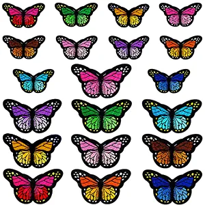 60pcs Butterfly Iron on Patches, 2 Size Embroidered Sew Applique Repair Patch - butterfly patches