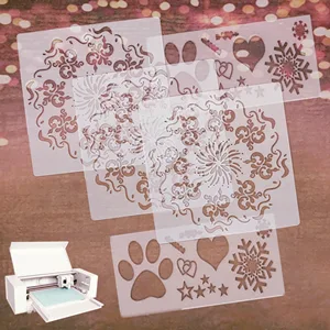 BANLTRE 12 Pieces 6 mil Blank Template Material Stencils Mylar for Cutting Paper Clear Transparency Sheet 12  12 inch (12-6 mil) - Stencil sheets is finished