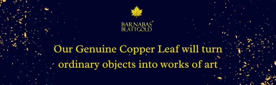 Genuine Copper Leaf Sheets - by Barnabas Blattgold - 100 Sheets - 6.3 inches - Interleaved Interleaf, 6.3", 100 sheets Genuine Copper - copper leaf, copper foil sheet, real copper leaf, copper foil sheets, copper leaf sheets