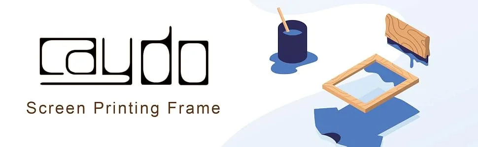 Caydo 2 Pieces 2 Sizes Screen Printing Squeegee, 75 Durometer Wooden Ink Scraper for Screen Printing, 9.4 and 5.9 inch - Fabric Squeegee