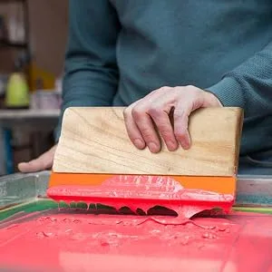 Caydo 2 Pieces 2 Sizes Screen Printing Squeegee, 75 Durometer Wooden Ink Scraper for Screen Printing, 9.4 and 5.9 inch - Squeegee for Screen Printing