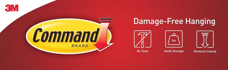 Command Poster Strips, Damage Free Hanging Poster Hangers, No Tools Wall Hanging Strips for Posters, 64 White Command Adhesive Strips 64 Strips - Command Brand Damage Free Hanging, No Tools, Holds Strongly, Removes Cleanly