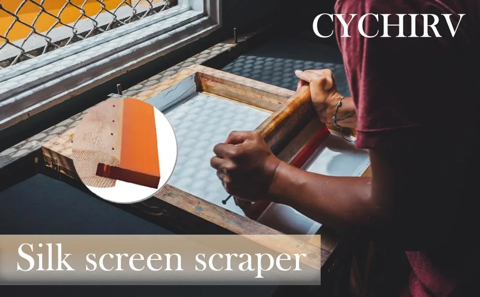 Screen Printing Squeegee for Screen Print Ink Scraper, 75 Durometer Wooden 9.4 inch 9.4inch - Silk screen scraper