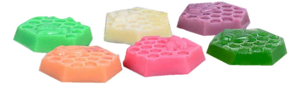 DD-life 2Pcs 3D Bee Silicone Soap Molds, Hexagonal Honeycomb Silicone Molds for Homemade Soaps Chocolate Jelly Cake Making Hexagonal Honeycomb 2pcs - 3D Bee Silicone Soap Molds