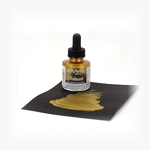 Dr. Ph. Martin's Iridescent Calligraphy Color (11R) Ink Bottle, Copper Plate Gold - product information 1
