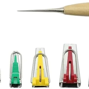 Driak Bias Tape Maker Kit Set for Sewing Quilting Awl and Adjustable Binder Foot with Plastic Tool Box - product information 5