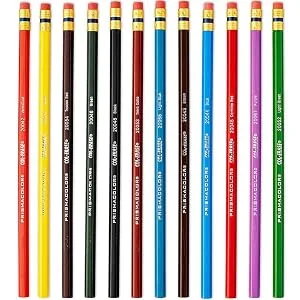 Prismacolor Col-Erase Erasable Colored Pencils, 12 Pack 12-count - Assorted - Prismacolor Col-Erase Erasable Colored Pencils - Integrated Erasers