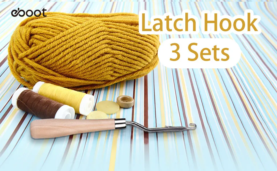 eBoot 6.5 Inch Wooden Bent Latch Hook Tool, Set of 3 - product information 1