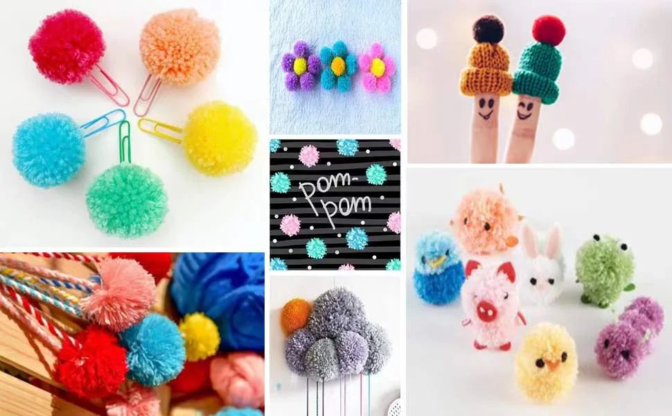 Pompom Maker, EFly 4 Pcs Different Sizes Pom-pom Maker Fluff Ball Weaver Needle Craft DIY Wool Knitting Craft Tool Set for Kids and Adult - pom pom maker