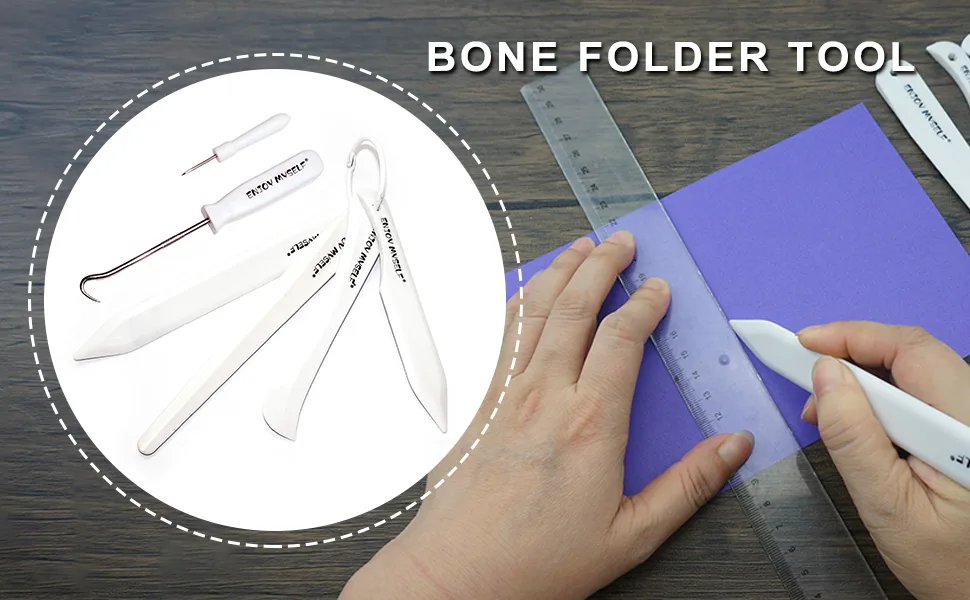 Enjoy Myself 7pcs Bone Folder and Scoring Tool, Paper Folding Tool, Bone Origami Creaser for Scrapbooking Card Making - Bone Folder Tool