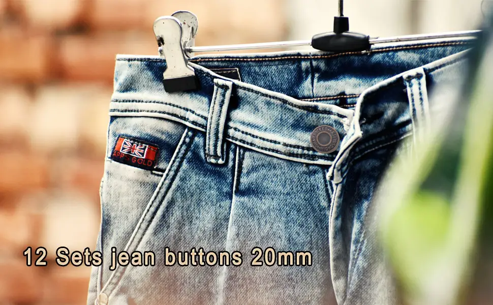 20mm Replacement Jean Buttons 12 Sets Combo Copper Tack Buttons - jean button replacement