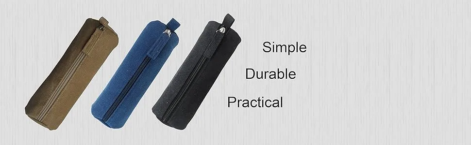 Enyuwlcm Heavy Canvas Stationery Portable Simple Pencil Bag and Practical Durable Compact Zipper Pencil Case 1 Pack Blue - main pic