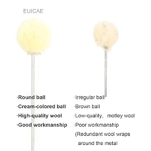 (50 Pack) Wool Daubers Leather Dye Leather Tool Wool Balls Brush Leathercraft Tools and Supplies Leather Crafting Tools Leather Craft Sponge Daubers with Metal Handle for DIY - product information 3