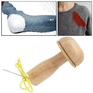 EYANKUNG Darning Mushroom Cute Wooden Sewing Tool Repair Make Mending with Sewing Needles Set Blunt Aluminum Bent Tip Tapestry Needles - Cute Wooden Darning Sewing Tool