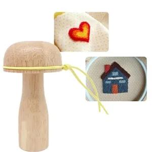 EYANKUNG Darning Mushroom Cute Wooden Sewing Tool Repair Make Mending with Sewing Needles Set Blunt Aluminum Bent Tip Tapestry Needles - Darning Mushroom