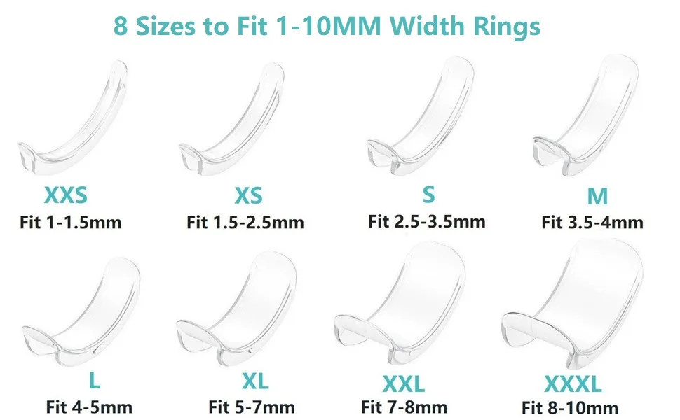 Invisible Ring Size Adjuster for Loose Rings Ring Adjuster Sizer Fit Any Rings Ring Guard Spacer (Clip-ON, 8 PCS) - 8 Sizes of Ring Adjuster