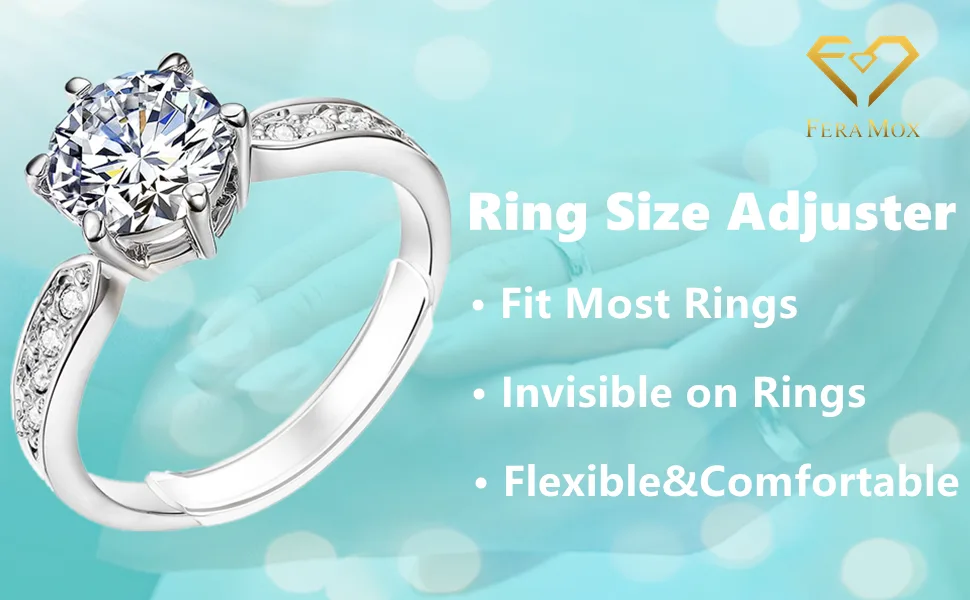 Invisible Ring Size Adjuster for Loose Rings Ring Adjuster Sizer Fit Any Rings Ring Guard Spacer (Clip-ON, 8 PCS) - Ring Size Adjuster