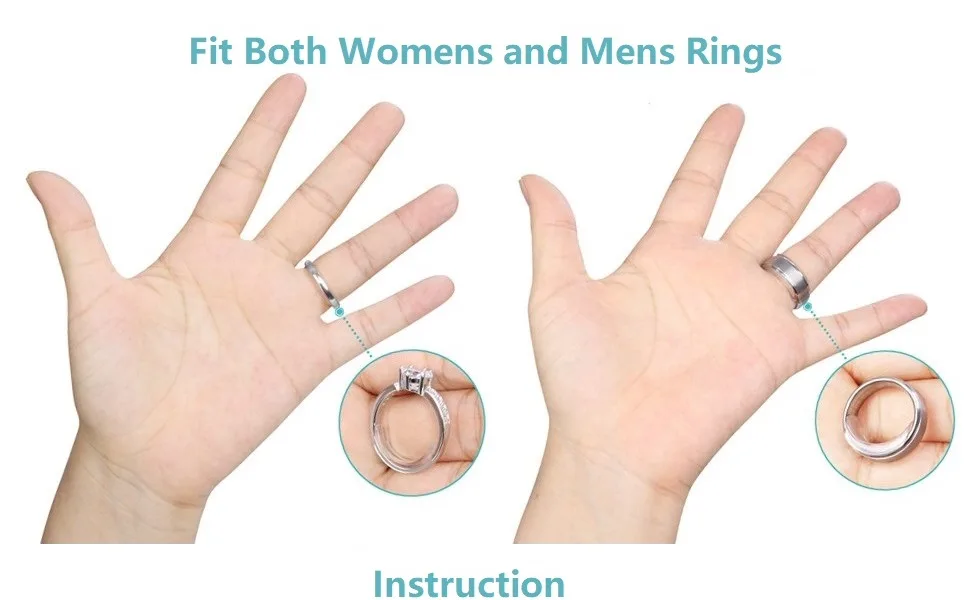 Invisible Ring Size Adjuster for Loose Rings Ring Adjuster Sizer Fit Any Rings Ring Guard Spacer (Clip-ON, 8 PCS) - Ring Size Adjuster for Loose Rings