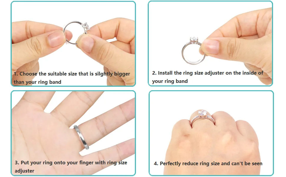 Invisible Ring Size Adjuster for Loose Rings Ring Adjuster Sizer Fit Thin Rings with Jewelry Polishing Cloth - Ring Size Adjuster for Loose Rings