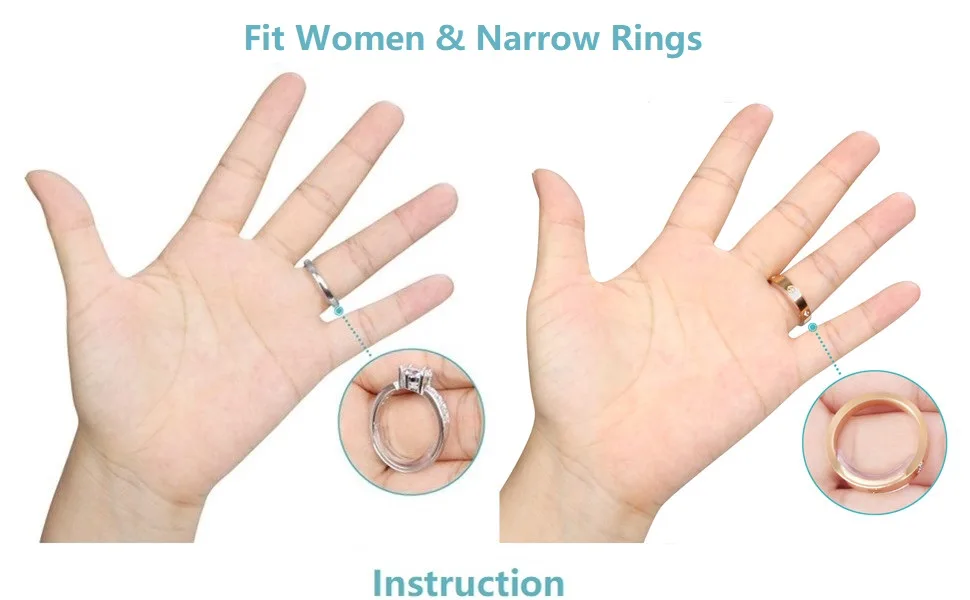 Invisible Ring Size Adjuster for Loose Rings Ring Adjuster Sizer Fit Thin Rings with Jewelry Polishing Cloth - Ring Sizer