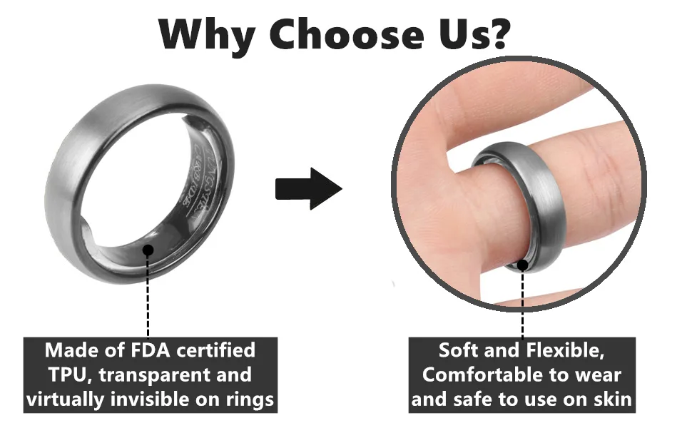 Feramox Ring Size Adjuster for Loose Rings 48 PCS Invisible Transparent Ring Sizer Adjuster Fit Wide Rings - ring adjuster
