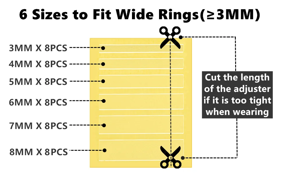 Feramox Ring Size Adjuster for Loose Rings 48 PCS Invisible Transparent Ring Sizer Adjuster Fit Wide Rings - ring sizer