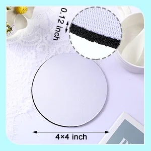 Round Sublimation Blank Coasters Circle Sublimation Blank Cup Mat Sublimation Heat Transfer Rubber Coaster Heat Press Cup Coaster Blank, 4 Inches (16 Pieces) - product information 3