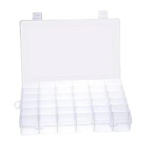 Gospire 36 Grids Clear Plastic Jewelry Box Organizer Storage Container with Removable Dividers (36 Grids - Clear) - product information 17