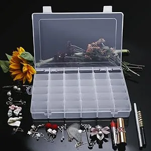 Gospire 36 Grids Clear Plastic Jewelry Box Organizer Storage Container with Removable Dividers (36 Grids - Clear) - product information 18