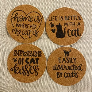 Self-Adhesive Cork Circle 40 PCS 4 Inch Diameter Cork Mats Cork Backing Sheets with Strong Adhesive-Backed for Coasters Wall Decor and DIY Crafts Round - product information 9