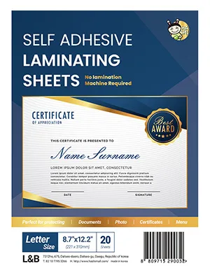 No Heat Laminating Sheets Self Sealing 8.5 x 11 Inch, 20 Pack, 4mil Thickness, No Machine Self Adhesive Laminating Sheets Letter Size by HA SHI Letter Sizes 20 Sheets (A4,9x12 Inch) Transparent - lamination sheets 8.5 x 11 self adhesive laminating sheets no heat laminating sheets non thermal