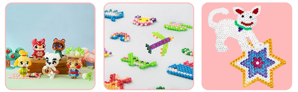 6 Pcs 5mm Fuse Beads Boards,Large Square Fuse Beads Boards Clear Plastic Pegboards Square Clear Plastic Pegboards,Suitable for Kids Craft Beads - Fuse Beads Boards