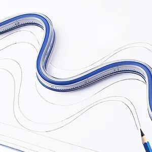 HLZC 2 Pieces ,24 Inch Ruler, Flexible Curve Ruler,Rulers for Drawing ,Curved Ruler for Sewing,Ideal for Engineering Drawing,Ruler That Can Be Bent,Curve Templates, Flexi Curve - Flexible Curve Ruler