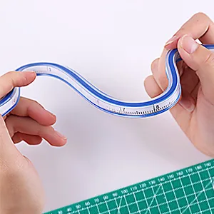 HLZC 2 Pieces ,24 Inch Ruler, Flexible Curve Ruler,Rulers for Drawing ,Curved Ruler for Sewing,Ideal for Engineering Drawing,Ruler That Can Be Bent,Curve Templates, Flexi Curve - Flexible Curve Ruler