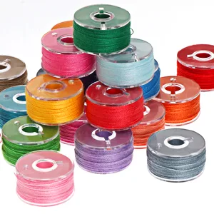 ilauke 36Pcs Bobbins Sewing Thread with Bobbin Case, Size A Prewound Sewing Bobbins, Polyester Thread Compatible for Brother/Singer/Babylock/Janome/Elna Embroidery Machine 36 Color - Prewound Bobbins