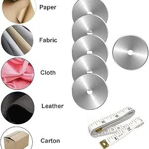Kingsource SKS-7 Titanium Coated 10 Packs 28mm Pack Rotary Cutter Blades Replacement for Fits Olfa, Fiskar, Martelli, Truecut Cutter Patchwork Tool, Perfect for Cuts Fabric, Sewing, Leather and Paper - Widely Compatible