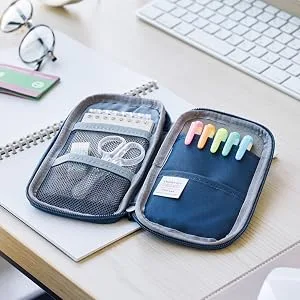 LIHITLAB Compact Pen Case, Water & Stain Repellent Compact Navy - A7551 pencil case
