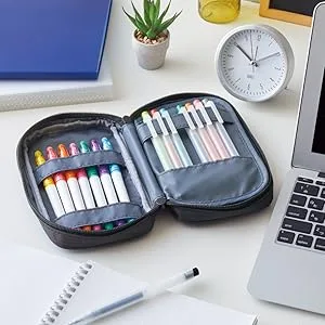 LIHITLAB Compact Pen Case, Water & Stain Repellent Compact Navy - A7551 pencil case