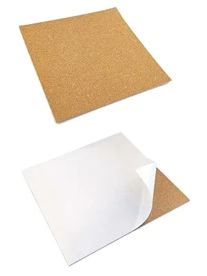 LWR CRAFTS Adhesive Back Cork Sheet 6" x 6" Pack of 12 - cork sheet adhesive back