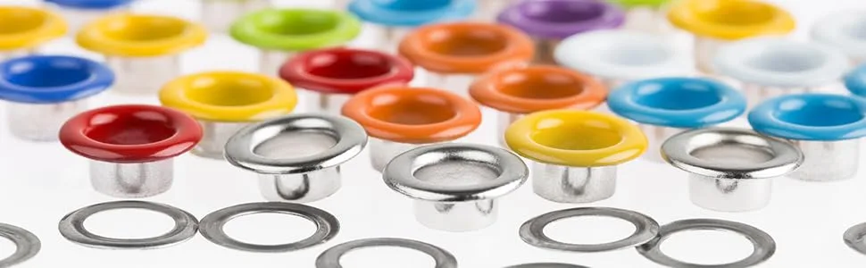 Multi-Color Grommets Kit 400 Sets 3/16 Inch, Lynda Metal Eyelets with 4 Pieces Installation Tools for Craft Making, Repair and Decoration. - Metal Eyelets