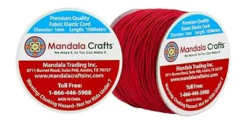 Mandala Crafts 1mm Elastic Cord Stretchy String for Bracelets, Necklaces, Jewelry Making, Beading, Masks 109 Yards Black - 1mm Elastic Cord Stretchy String for Bracelets, Necklaces, Jewelry Making, Beading, Masks 109 Yards