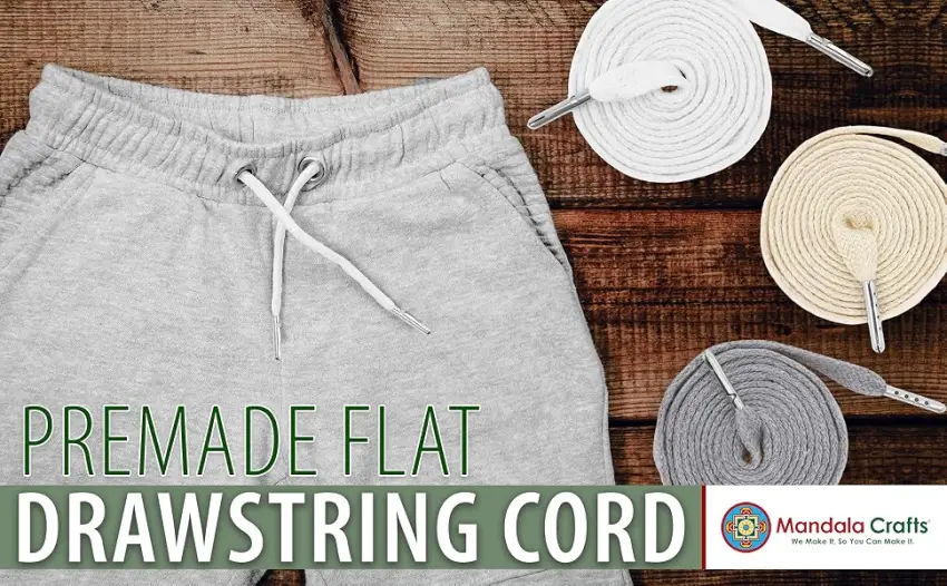 Mandala Crafts Black Flat Drawstring Cord Drawstring Replacement, 6 PCs 55 Inch Drawcord Replacement Drawstring Threader, Draw Cord Hoodie String Replacement - Flat Drawstring Cord Drawstring Replacement Drawcord Replacement Drawstring Threader Draw Cord