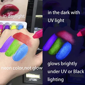 Glow in The Black Light Face Paint Crayons Kit, UV Black Light Makeup Neon Face and Body Paint Sticks Markers for Mardi Gras Halloween Masquerades Makeup - Fluorescent party