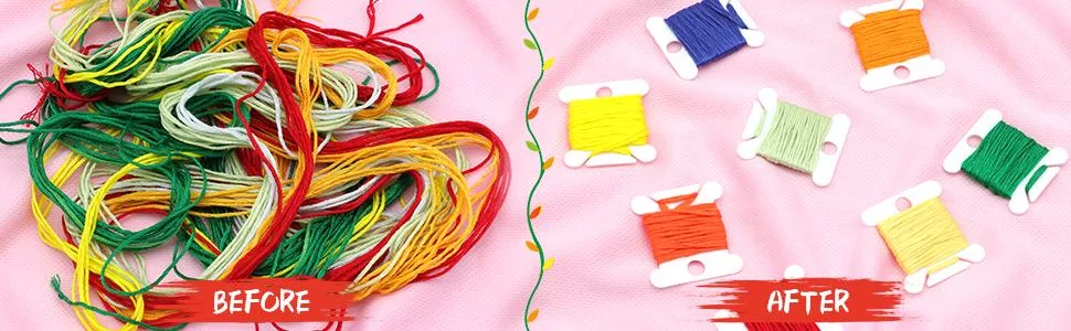 Embroidery Floss Bobbins, 128 Pcs Embroidery Floss Organizer, Plastic Embroidery Thread Cards for Cross Stitch Thread Holder Sewing Storage(White) - Comparison