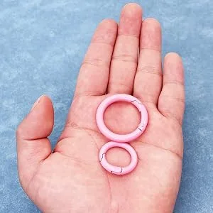 Metal Spring O Rings Round Carabiner Keyring, Snap Clip Trigger Spring Keyrings Buckle, DIY Accessories Spring Ring for Keychains, Bag, Purse, Handbag Mixed Color 33mm - O-ring 03