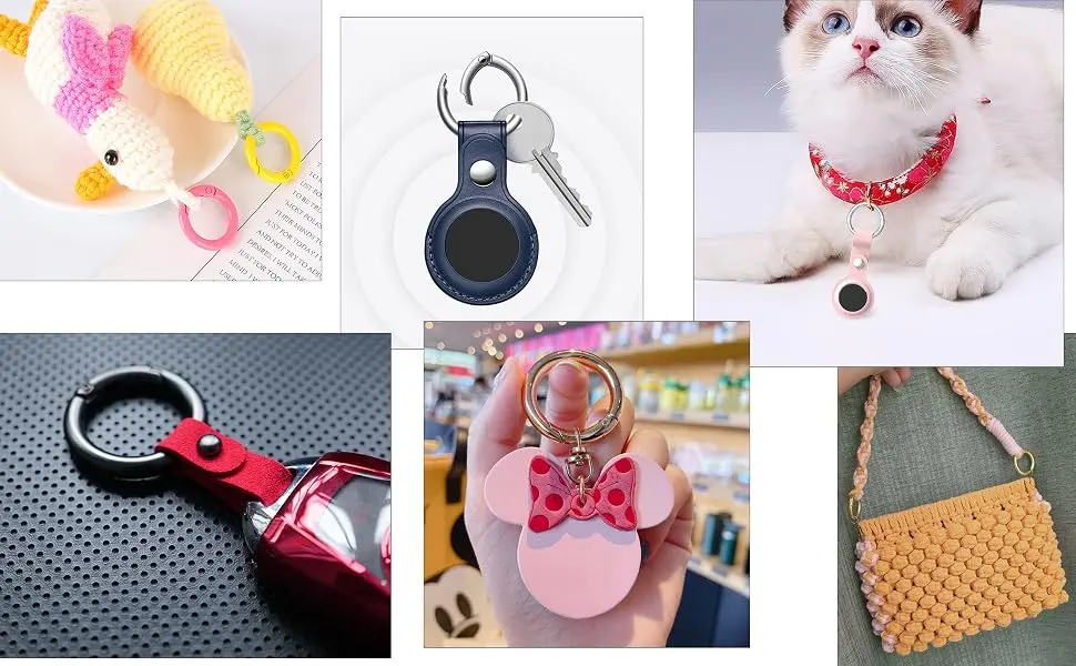 Metal Spring O Rings Round Carabiner Keyring, Snap Clip Trigger Spring Keyrings Buckle, DIY Accessories Spring Ring for Keychains, Bag, Purse, Handbag Mixed Color 33mm - O-ring 05