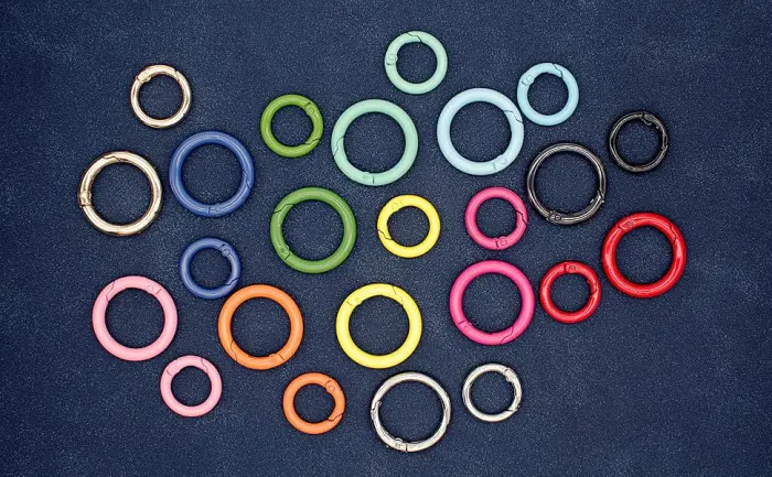 Metal Spring O Rings Round Carabiner Keyring, Snap Clip Trigger Spring Keyrings Buckle, DIY Accessories Spring Ring for Keychains, Bag, Purse, Handbag Mixed Color 33mm - O-rings