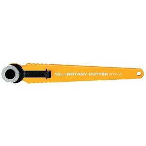 OLFA 18mm Quick-Change Rotary Cutter (RTY-4) - Rotary Fabric Cutter w/Blade Cover for Quilting, Sewing, Crafts, Scrapbooking, Replacement Blade RB18-2 Yellow - product information 6