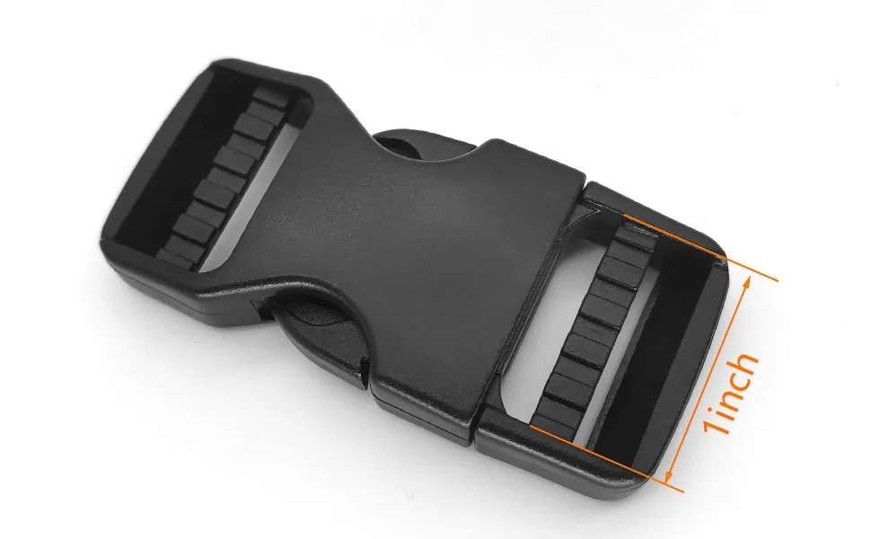 Buckle 1" Wide Inside, Quick Side Release Buckle for 1 inch/25mm Webbing Straps, Heavy Duty Plastic Buckles Dual Adjustable No Sewing Clips for Boat Cover Luggage Strap Pet Collar Backpack Replacement Black 2 Pack-s - Quick Side Release Buckle 1